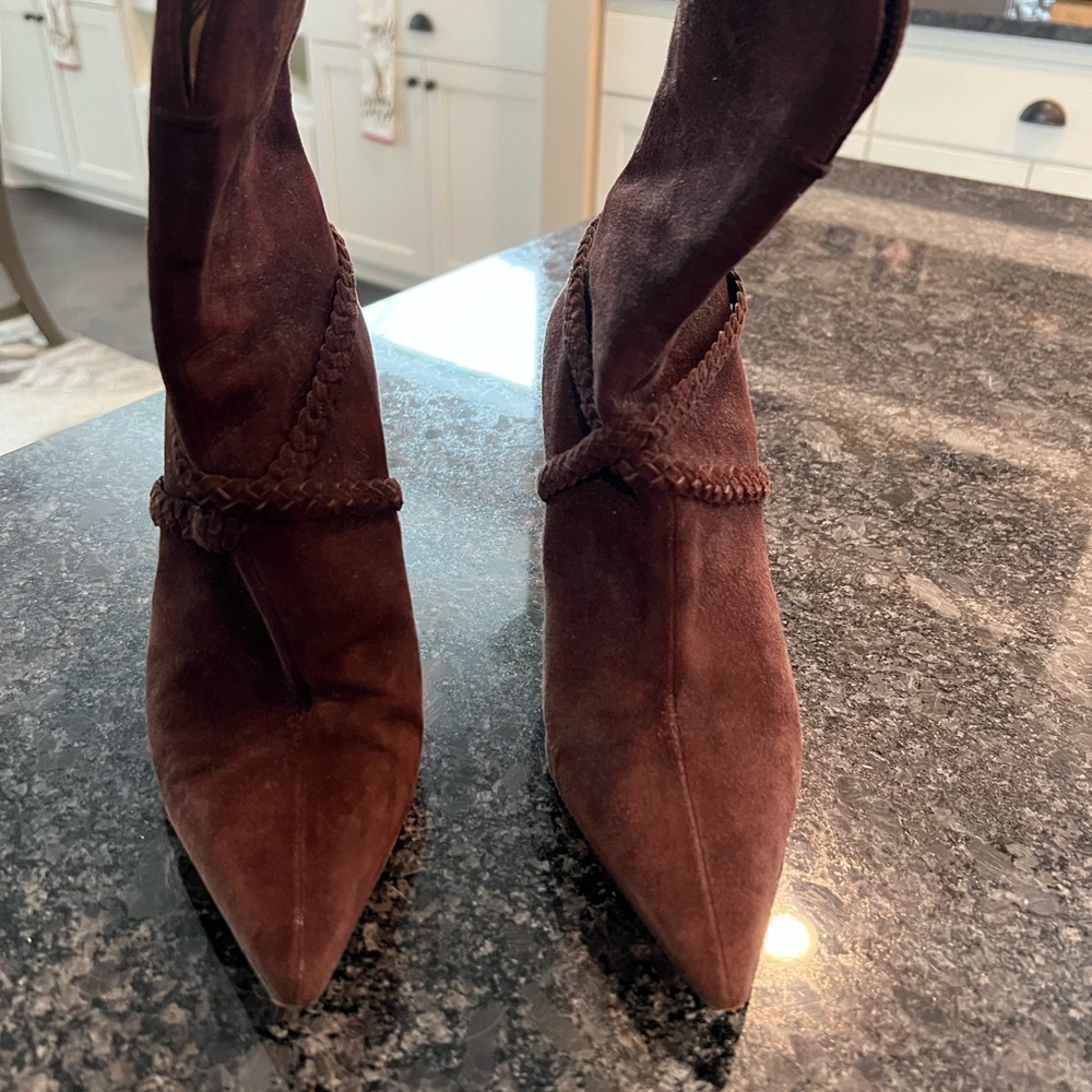 JIMMY CHOO Brown Suede Mid-calf boots size 36.5